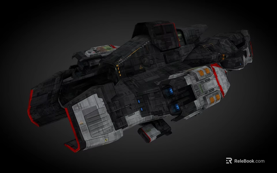 Futuristic Interstellar Spaceship with Detailed Exterior Structure Designed for Deep Space Exploration Missions 3d model 