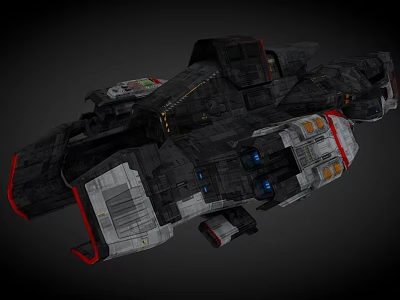 Futuristic Interstellar Spaceship with Detailed Exterior Structure Designed for Deep Space Exploration Missions 3d model