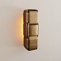 Modern Abstract Wall Lamp With Brown Leather Texture And Warm Layered Light 3d model