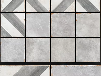 Geometric Gray Floor Tiles With Modern Pattern Design 3d model
