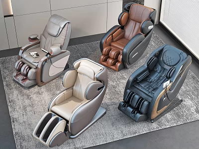 Modern Design Massage Chairs With Different Colors Leather Upholstery In Indoor Living Room 3d model