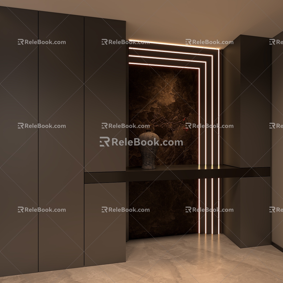 Entrance porch background wall model