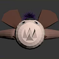 Cute Seal 3D Model With Brown Body White Face And Purple Sea Urchin On Back