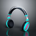 Stylish Black And Turquoise Headphones With Adjustable Headband And Soft Ear Pads