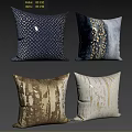 Decorative Pillows With Various Designs Colors And Textured Patterns For Home Decor 3d model