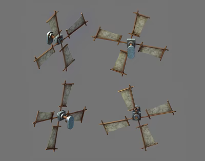 Chinese-style windmill 3d model