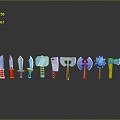 Ancient weapons Cold weapons Medieval items Medieval weapons Swords, spears, halberds, axe hooks 3d model