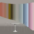 Modern color plate wall partition leisure table and chair combination 3d model