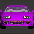 Pink Sports Car With Sleek Body Design And Black Wheels On Shiny Surface
