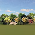 2D background trees 3d model