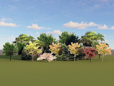 2D background trees 3d model