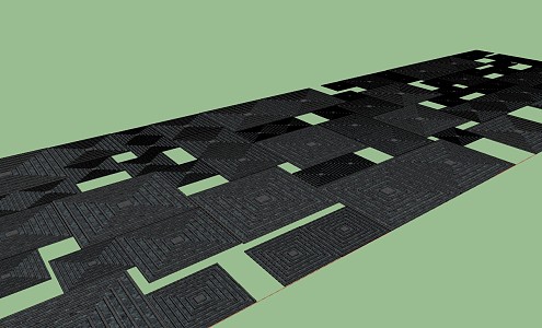 Chinese-style floor tile with word pattern 3d model