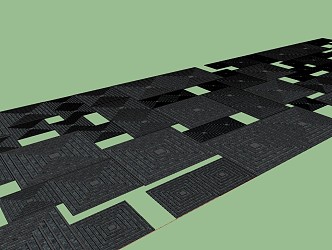 Chinese-style floor tile with word pattern 3d model