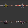Colorful Anime Game Characters With Various Hairstyles Adventurous Outfits And Dynamic Poses