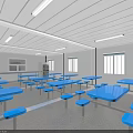 Professional Commercial Kitchen With Stainless Steel Worktables Cabinets Ceiling Lights And Slip Resistant Flooring