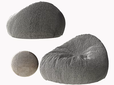 Comfortable Bean Bag Chairs With Different Shapes And Soft Fabric For Modern Living Room 3d model