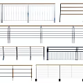 Modern Fence Railing Design Options Featuring Different Styles and Materials 3d model