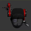 Black Shell Robotic Character Design With Red Mechanical Legs Silver Joints And Claw Feet