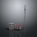 Various Industrial Electronic Appliances With Control Cabinet Small Devices And Metal Frame Structure