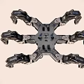 Six-claw robot micro robot spider robot 3d model