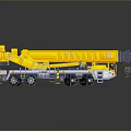 Yellow Heavy Duty Mobile Crane Truck With Extendable Boom And Multiple Wheels