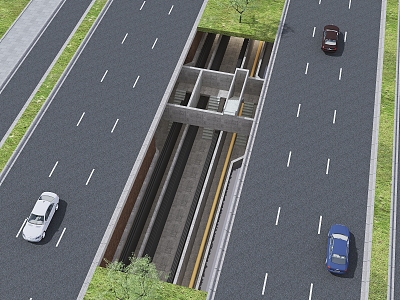 Road pipe gallery section personnel entrance section pipe gallery section pipe gallery personnel entrance 3d model