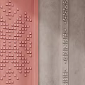 Modern Background Wall With Pink Gray Panels And Geometric Embossed Patterns 3d model