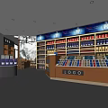 Modern Liquor and Tobacco Store Interior With Shelves Display Counters And Products