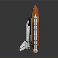 NASA Space Shuttle Model With Rocket Boosters And American Flag Design