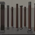 Decorative Wooden Columns In Various Styles For Interior Design Space 3d model