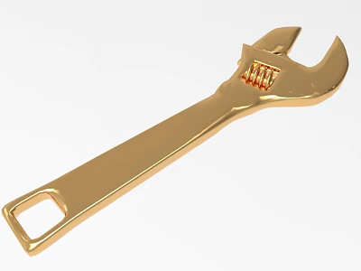 Gold Decorative Wrench Ornaments Set for Home Living Room Decoration Accessories 3d model