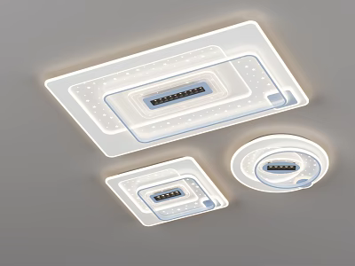 Modern Ceiling Lights With Various Shapes And Lighting 3d model