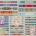 Decorative Long Strip Pendants with Various Colors and Intricate Traditional Patterns