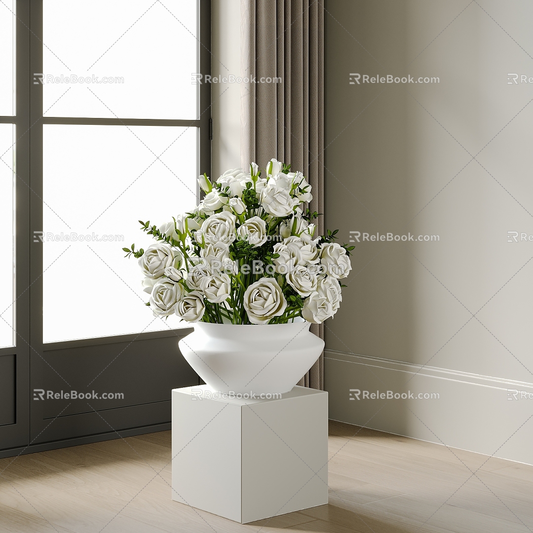 Modern Vase Vase Flower Art 3d model