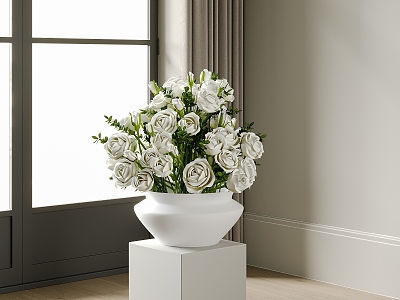 Modern Vase Flower Art 3d model