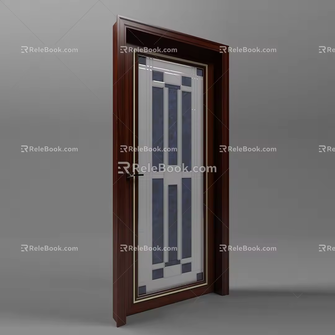 New Chinese style single door 3d model