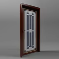 New Chinese style single door 3d model