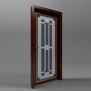 New Chinese style single door 3d model