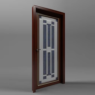 New Chinese style single door 3d model
