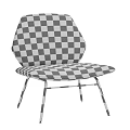 Stylish Modern Accent Chair With Colorful Floral Pattern Upholstery And Black Metal Legs