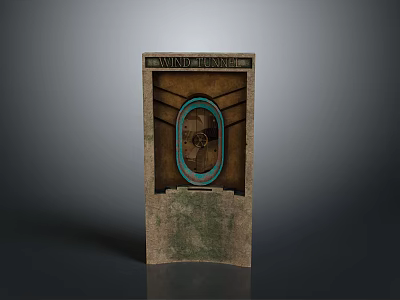 Ancient Wind Torii Stone Structure With Oval Decorative Element And Mossy Texture 3d model