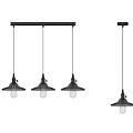 Ceiling Mounted Green Shade Pendant Lights With Transparent Bulbs Single And Triple Design