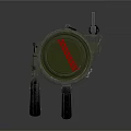Military Missile With Camouflage Paint Red Warhead And Metal Support Structure
