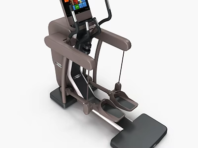 Fitness Equipment Modern Elliptical Trainer With Digital Display Colorful Interface And Foot Pedals 3d model