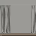 Silver Velvet Curtains Hanging On White Wall In Modern Minimalist Interior