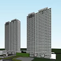 Aerial View of Phase 1 and 2 Residential Complex with Buildings Green Areas and Roads