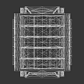 Futuristic Gray Tone Space With Circular Light Strips And Multi Layer Nested Rectangular Structures