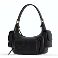 Black Leather Handbag with Gold Hardware Top Handle and Multiple Pockets Modern Fashion Accessory Design