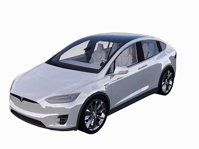 Silver Modern SUV Car With Black Roof And Black Wheels Interior Seats 3d model