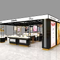 Elegant Luxury Boutique Store With Glass Display Counters Chandeliers And Marble Floor